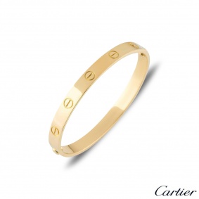 Cartier Yellow Gold Plain Love Bracelet Size 17 B6035517